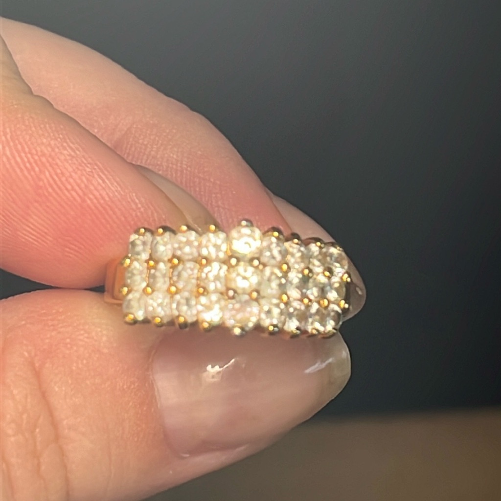 Gold Cz Costume Ring Size 7